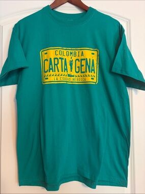Columbia Teal Short-Sleeve Tee with Yellow Cartagena Graphic